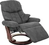 A dark gray recliner chair with a wooden base, shown from a side-angle. Produktbild-Vorschau