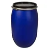 A blue barrel with a black lid and a metal clamp. Produktbild-Vorschau