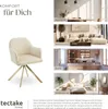 Samt-Drehstuhl Lona mit dicker Polsterung - creme/gold, pro Produktbild-Vorschau 6