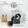 A Bosch food processor is shown on a kitchen counter with callouts highlighting its features. Produktbild-Vorschau