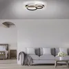 Selltec Deckenleuchte Mattschwarz LED Ringform Holzoptik Produktbild-Vorschau 3