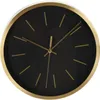 Horloge murale en métal noir avec cadre doré 25 cm Voir les images du produit 2