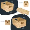Aufbewahrungskorb faltbarer Korb geflochten aus Wasserhyazinthe Seegras 2er Set HMF 372410-S2-M+L Größe M + L klassisches Design Produktbild-Vorschau