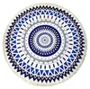 Rundes Strandtuch mit blau-weißem Mandala-Muster und Fransenkante Productafbeelding-voorbeeld