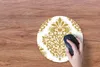 MuchoWow® Mauspad Mousepad Vintage - Blumen - Gold - Muster Produktbild-Vorschau 3