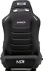 A black racing seat with branding. Podgląd zdjęcia produktu