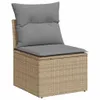 vidaXL 6-tlg. Garten-Sofagarnitur mit Kissen Beige Poly Produktbild-Vorschau 3