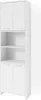 A white cabinet with doors and shelves against a white background. Voir les images du produit
