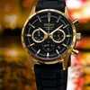 A close-up shot of a gold and black Seiko chronograph watch with a black strap. Náhled obrázku produktu