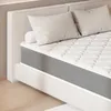 A close-up view of a mattress on a bed frame with pillows. Produktbild-Vorschau