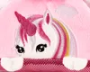 A close-up of a plush unicorn toy peeking over a pink polka dot fabric. Náhľad obrázku produktu