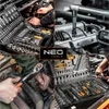 A collage of images showing a tool kit and mechanics working on a car engine. Produktbild-Vorschau