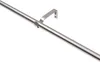 A close-up, angled view of a silver, extendable curtain rod with a mounting bracket. Produktbild-Vorschau