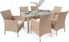 A dining set with a table and six chairs, arranged on a white background. Náhled obrázku produktu