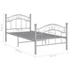 vidaXL Letto grigio metallo 100x200 cm Anteprima dell’immagine prodotto 8