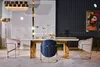 Esszimmer Komplett Tisch 4 Stühle Anrichte Spiegel Set 7tlg Produktbild-Vorschau 2