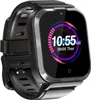 A close-up studio shot of a black smartwatch with a gray bezel, angled to the viewer. Produktbild-Vorschau