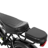 A close-up view of the rear seat and rack of an electric bicycle. Produktbild-Vorschau