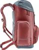Side view of a red and gray backpack. Voir les images du produit