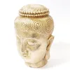Buddha Kopf Statue Asian Skulptur aus Gold Dekofigur Höhe Produktbild-Vorschau 5