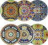 A collage of six decorative plates with intricate, colorful patterns. Náhled obrázku produktu