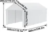 A diagram showing the dimensions of a white tent. Náhled obrázku produktu