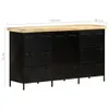 vidaXL Credenza 140x38x76 cm Legno di mango grezzo Anteprima dell’immagine prodotto 7