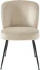 6er Set Stühle aus Velours und Metall - Farbe beige - Produktbild-Vorschau 6