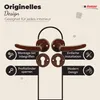 A marketing image showcasing door handles and related accessories with feature descriptions. Produktbild-Vorschau