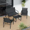Mondeer Gartenmöbel-Set 4-teilig, Sitzgruppe mit Armlehnen Produktbild-Vorschau 2