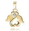 Gold Engel-Herz-Flügel-Anhänger 333 Gold 8 Karat, Produktbild-Vorschau 2