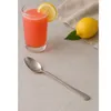 A cocktail spoon is placed on a light gray surface next to a glass of pink lemonade and a lemon. Podgląd zdjęcia produktu