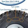 22x11.00-8 ATV Trailer Kit Utility Wheels Rims 35x35 Hub & Voir les images du produit 4