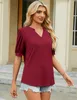 Dámske tričko s krátkym rukávom Letné Moderné Maroon Náhľad obrázku produktu 4