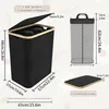 Diagram showing the dimensions and features of a laundry basket. Náhľad obrázku produktu