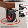 4 Stück Schwerlastrollen mit Bremse Vollgummi Ø100 mm – Produktbild-Vorschau 4