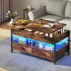 YITAHOME LED Couchtisch Wohnzimmertisch, Höhenverstellbar Produktbild-Vorschau 2