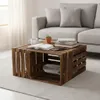 Dřevěná bedna s plamenovým vzorem 50 x 40 x 30 cm – bedna Náhled obrázku produktu 3