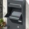 SoBuy Paketbox OGS66-DG mit geöffnetem Paketfach und Kombinationsschloss an Betonwand Productafbeelding-voorbeeld