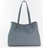 A grey tote bag is shown against a white background. Produktbild-Vorschau