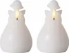 Sirius LED Kerze Engel Lucia 2er Set 10cm Wachs weiß Produktbild-Vorschau 2