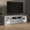 A modern TV stand with LED lighting, displaying a large television. Náhled obrázku produktu