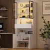Merax Vitrine 70x30x200cm mit 2 Glastüren und 2 Schränke, Produktbild-Vorschau 3