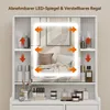Puluomis Coiffeuse avec miroir et éclairage LED, coiffeuse Voir les images du produit 5