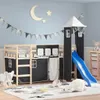 vidaXL Vorhänge für Hochbett mit Turm Weiß und Schwarz Produktbild-Vorschau 2