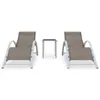 Sonnenliegen 2 Stk. mit Tisch Aluminium Taupe Produktbild-Vorschau 2