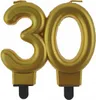 Tortenkerze 30 Metallic GOLD Geburtstag 8cm Produktbild-Vorschau 4