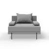 A grey sofa with a pillow on a white background. Podgląd zdjęcia produktu
