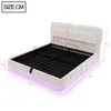 Cama tapizada Merax de 140x200 cm con barra de luces LED, Vista previa de la imagen del producto 5
