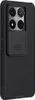 A black phone case with a camera cover is shown against a white background. Produktbild-Vorschau